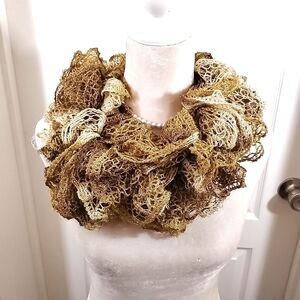 Unbranded Womens Gold Ruffle Scarf